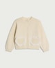 image 4 of F&F Girls Pure Cotton Lace Heart Cardigan in Cream