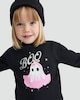 image 1 of F&F Girls Pure Cotton Boo Ghost Print Long Sleeved Top in Black