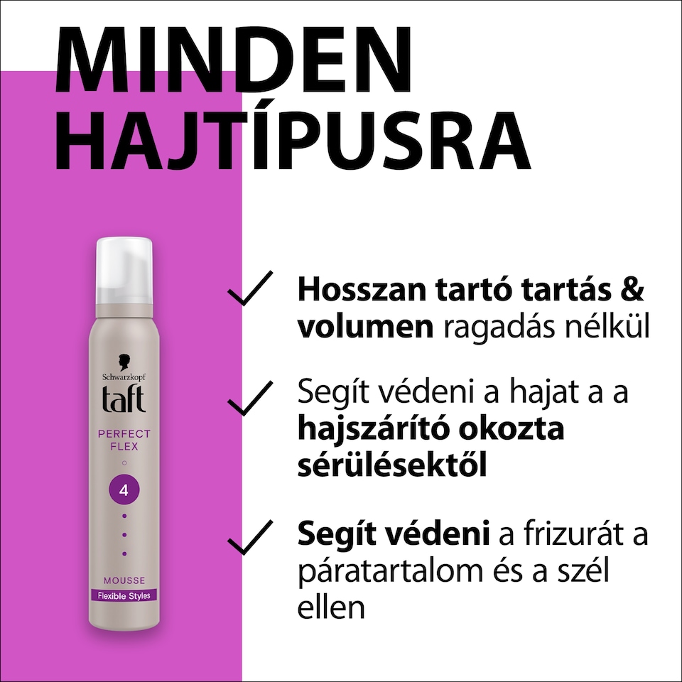 image 1 of Taft Perfect Flex Mousse for All Hair Types 200 ml