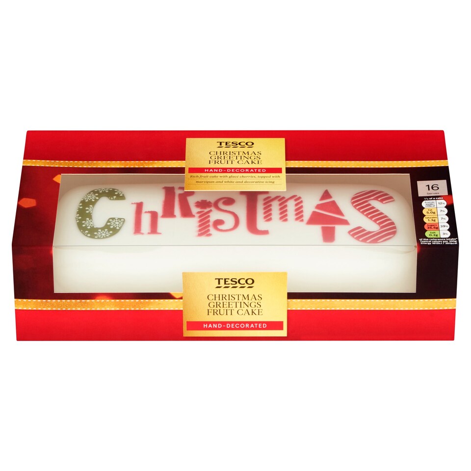 Tesco Christmas Greetings Fruit Cake 1Kg
