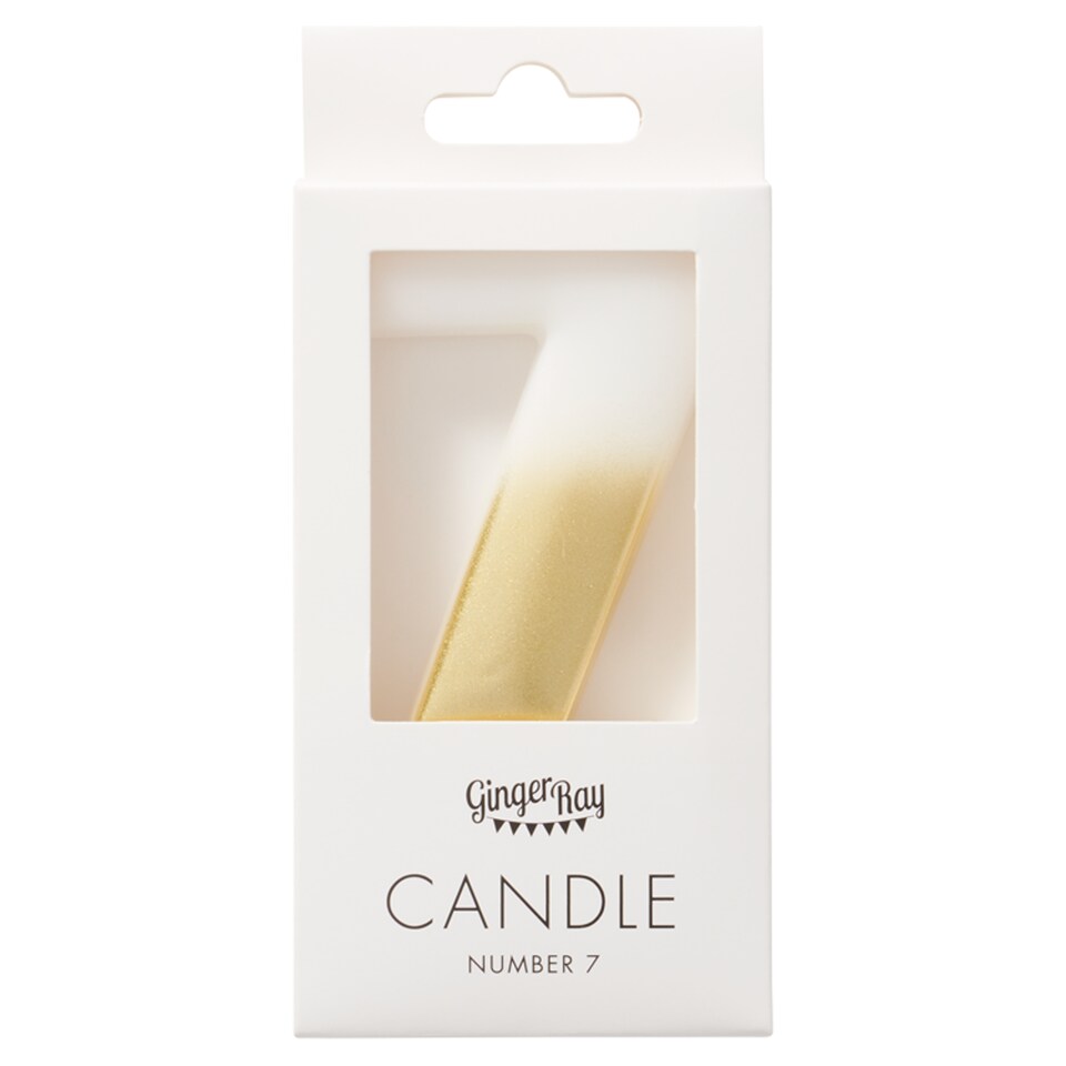 image 1 of Ginger Ray Shimmer Gold Number 7 Candle