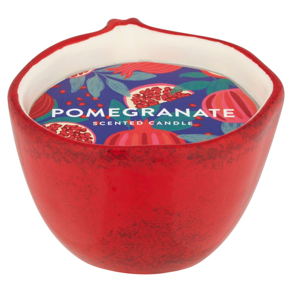 Tesco Winter Fruits Ceramic Candle Pomegrante 80G Tesco Groceries