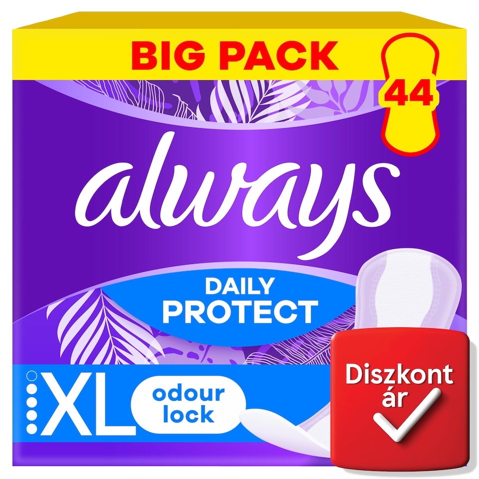 image 1 of Always Dailies Long Plus Extra Protect Panty Liners x44