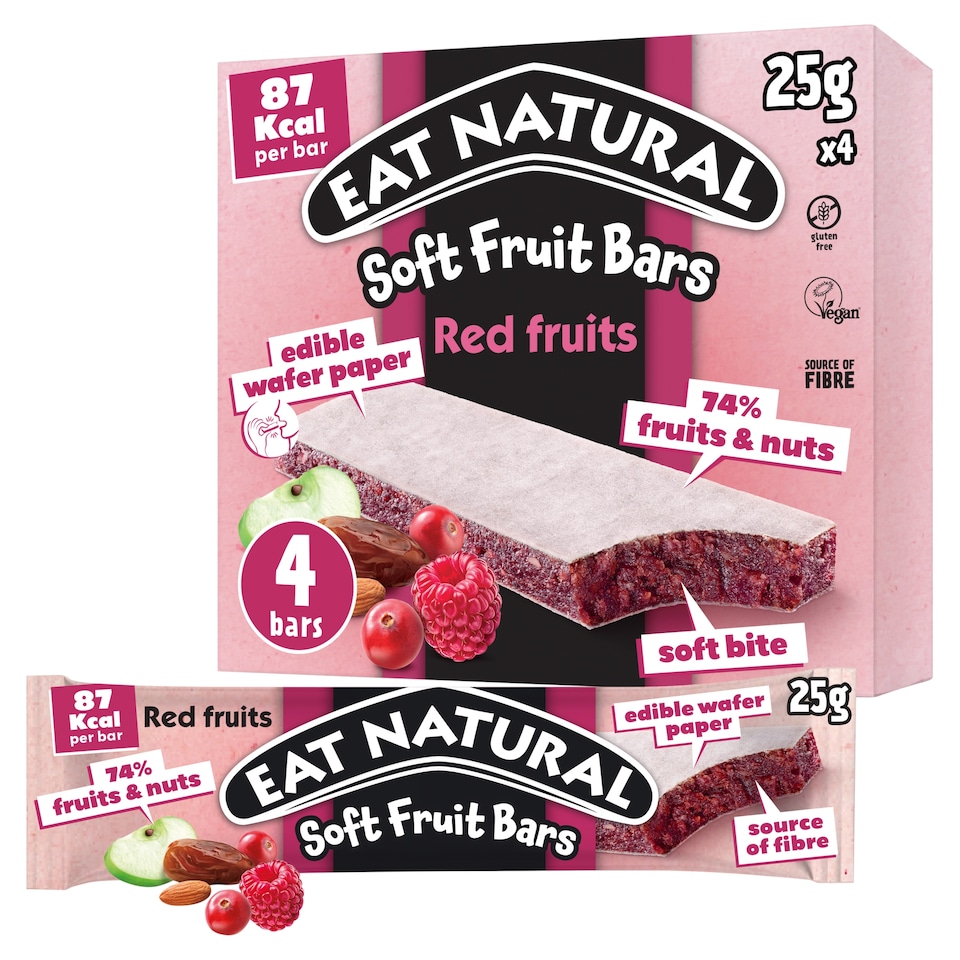 image 1 of Eat Natural Soft Fruit Bars Red Berries 4 x 25g