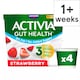 image 1 of Activia Strawberry No Added Sugar Fat Free Gut Health Yoghurt Multipack 4x115g