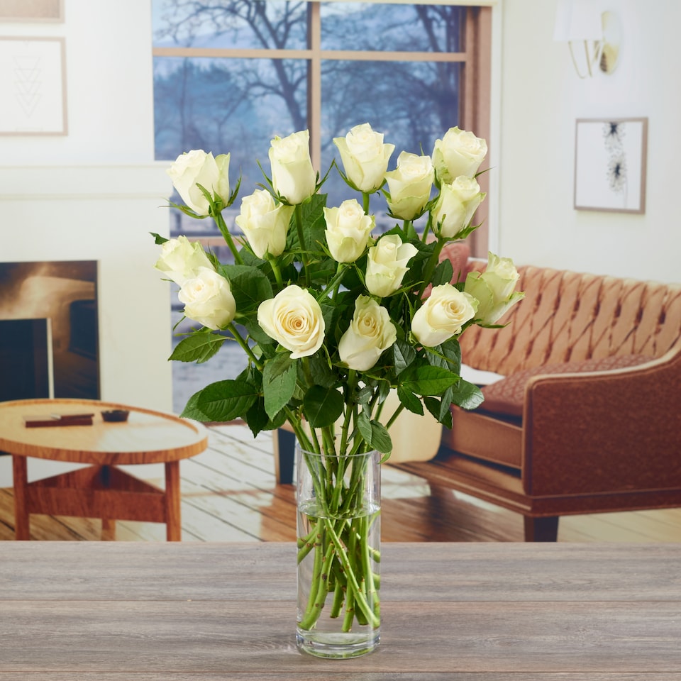 image 1 of Tesco White Roses Flowers Bouquet