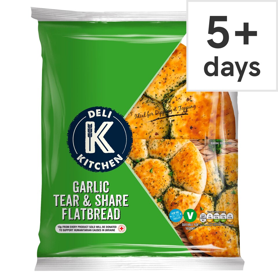 Deli Kitchen Garlic Tear & Share Flatbread 275G Tesco Groceries