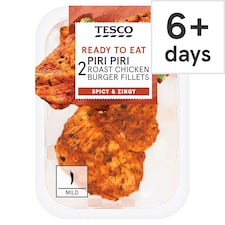 Tesco 2 Peri Peri Roast Chicken Burger Fillets 150g