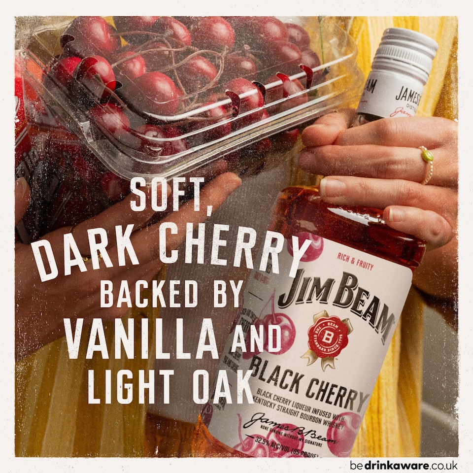 image 1 of Jim Beam Black Cherry Liqueur infused with Kentucky Straight Bourbon.