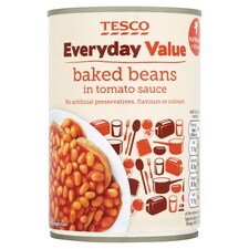 Tesco Everyday Value Baked Beans In Tomato Sauce 420G