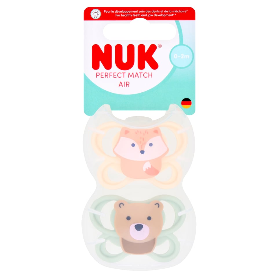 NUK PERFECT MATCH AIR 0-2M SILICONE 2 SOOTHERS