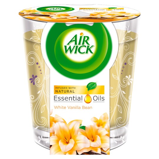 Airwick Air Freshener Candle White Vanilla Bean Tesco Groceries