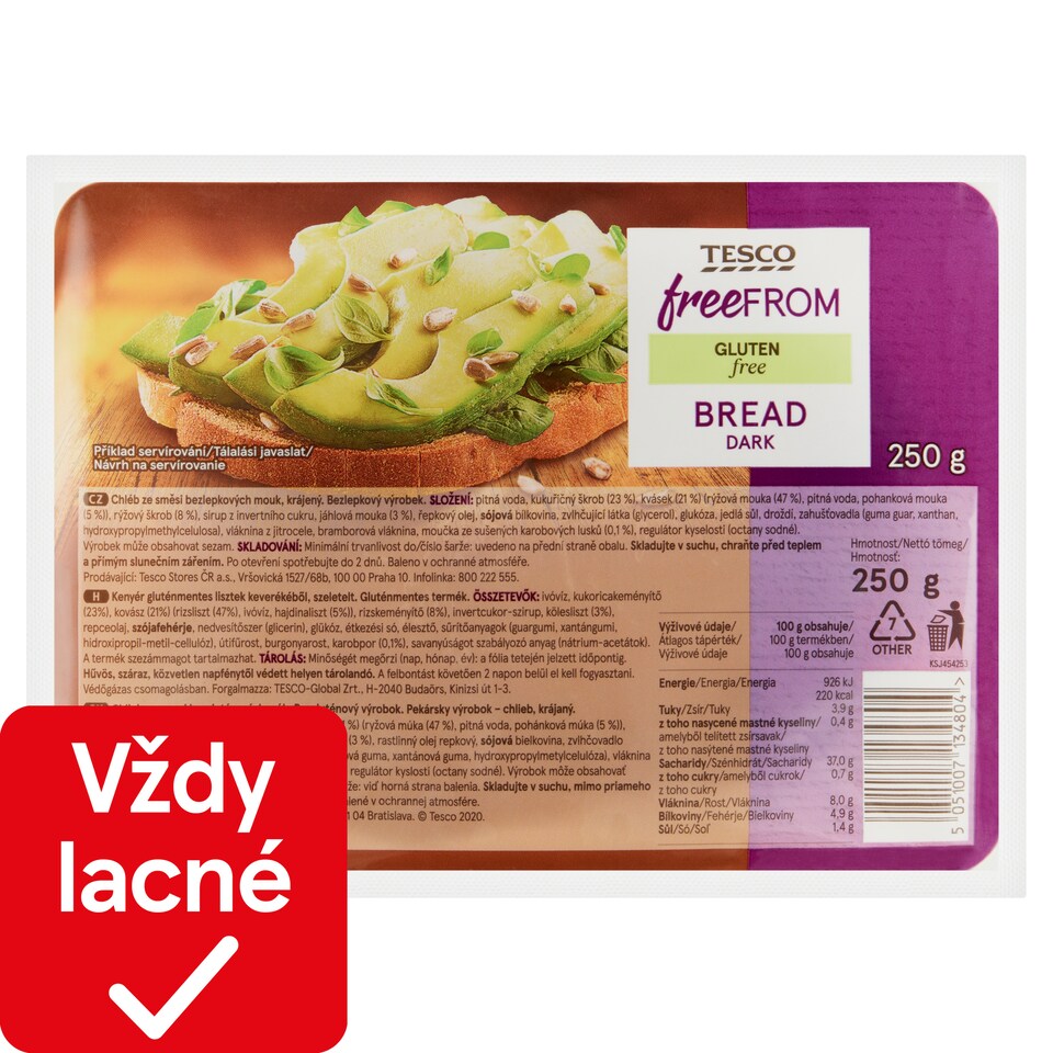 Tesco Free From Chlieb zo zmesi bezgluténových múk 250 g