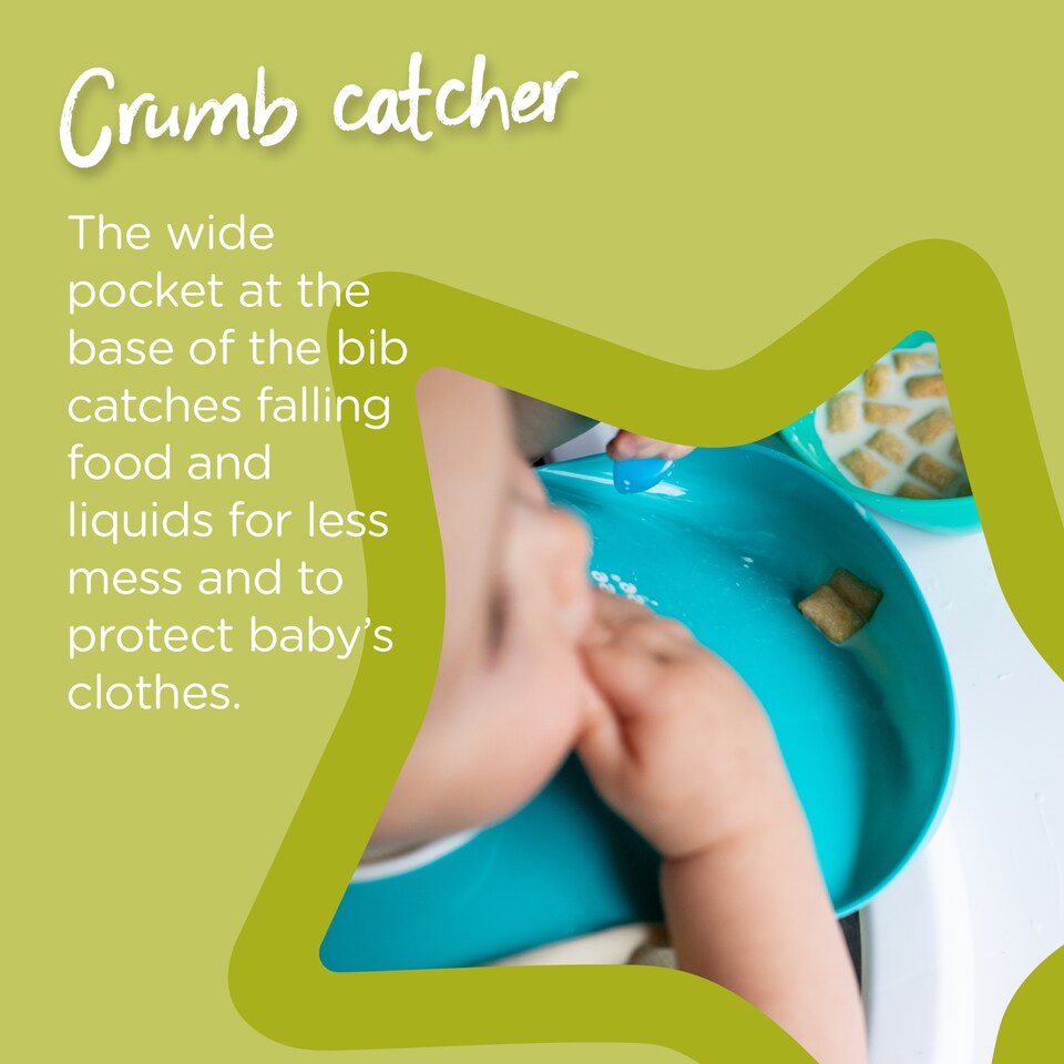 image 1 of Tommee Tippee Comfi Neck Catch All Bib 6 Months+