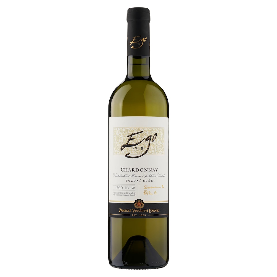 Zámecké Vinařství Bzenec Ego Chardonnay víno s přívlastkem pozdní sběr suché bílé 750ml