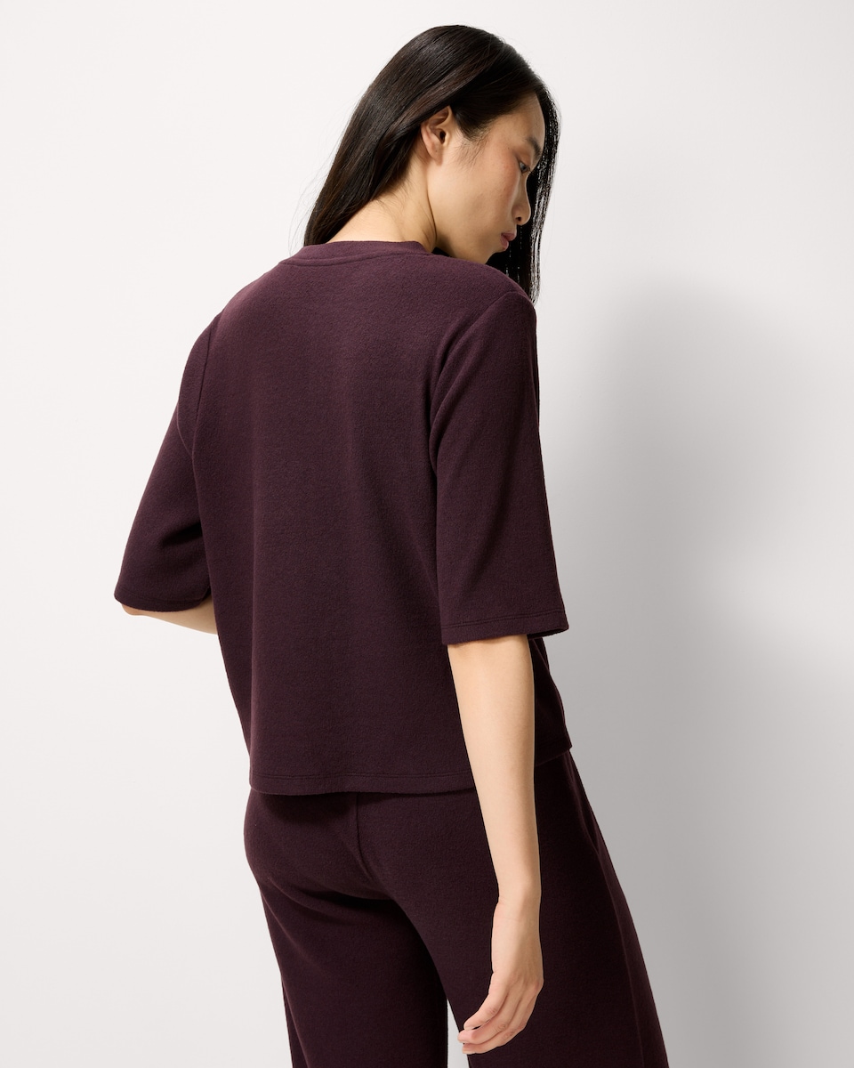 image 1 of F&F Brushed Button Up Top in Purple