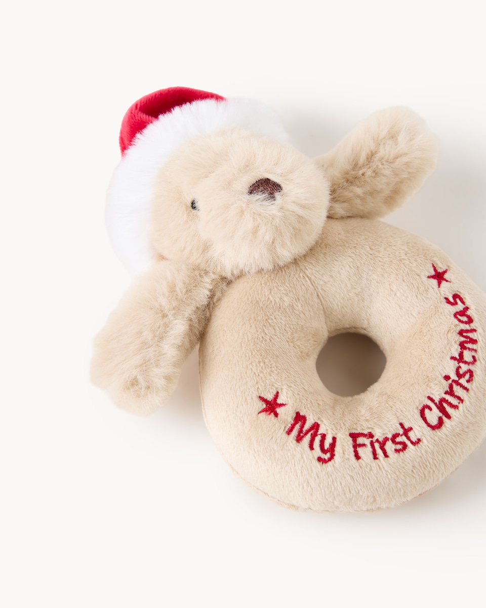 image 1 of Christmas Baby My First Christmas Rattle  in Tan