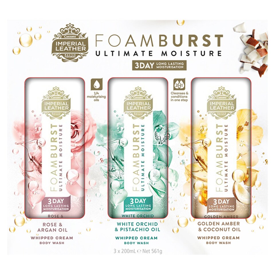 Imperial Leather Foamburst Ultimate Moisture 3X200ml Tesco Groceries