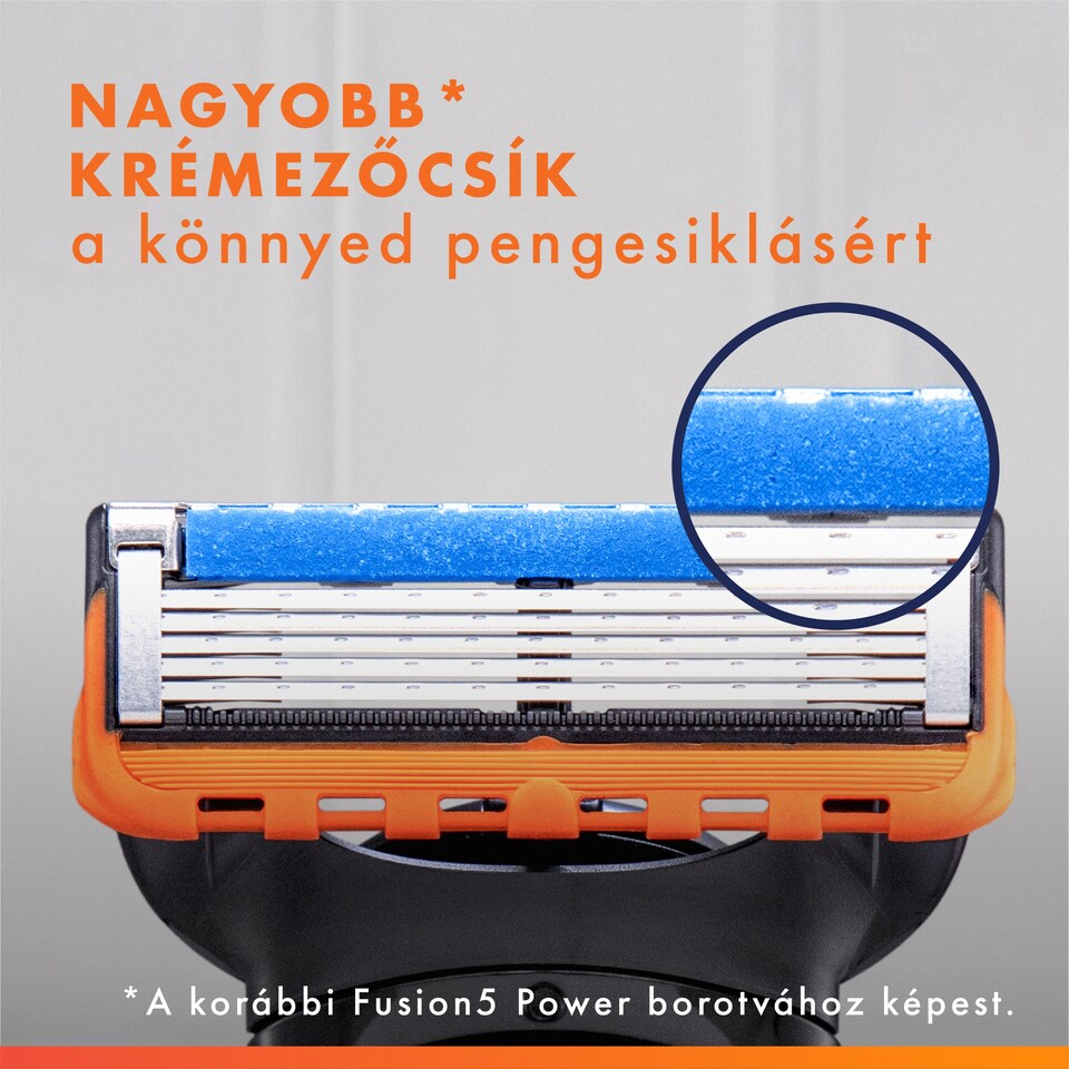 Gillette Fusion5 Power Borotvabetét Férfi Borotvához, 4 Borotvabetétek, Nagyobb Krémezőcsík 1. kép