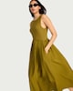 image 1 of F&F Sleeveless Midi Dress in Olive