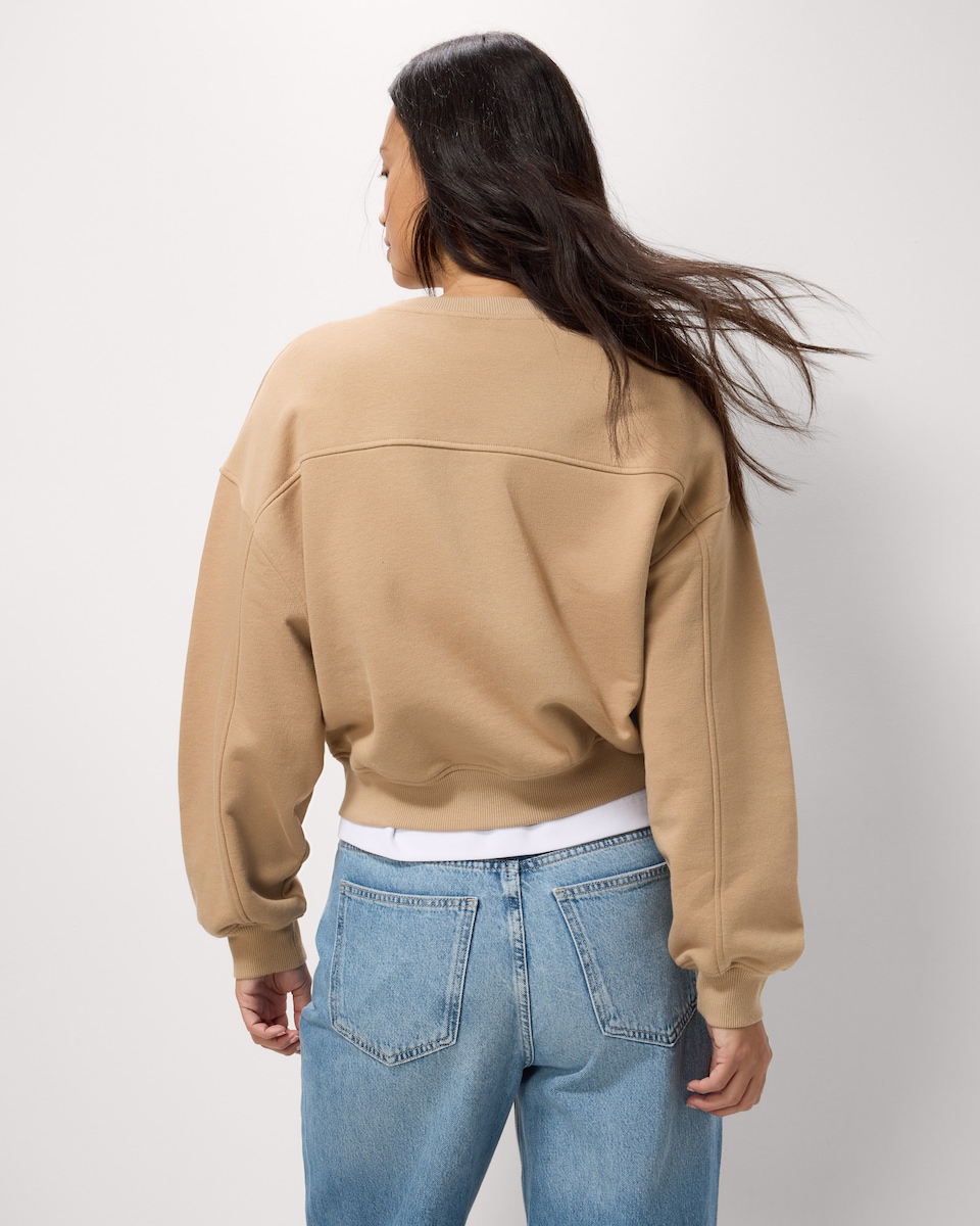 image 1 of F&F Cotton Rich Oversized Fit Sweatshirt in Med Nude