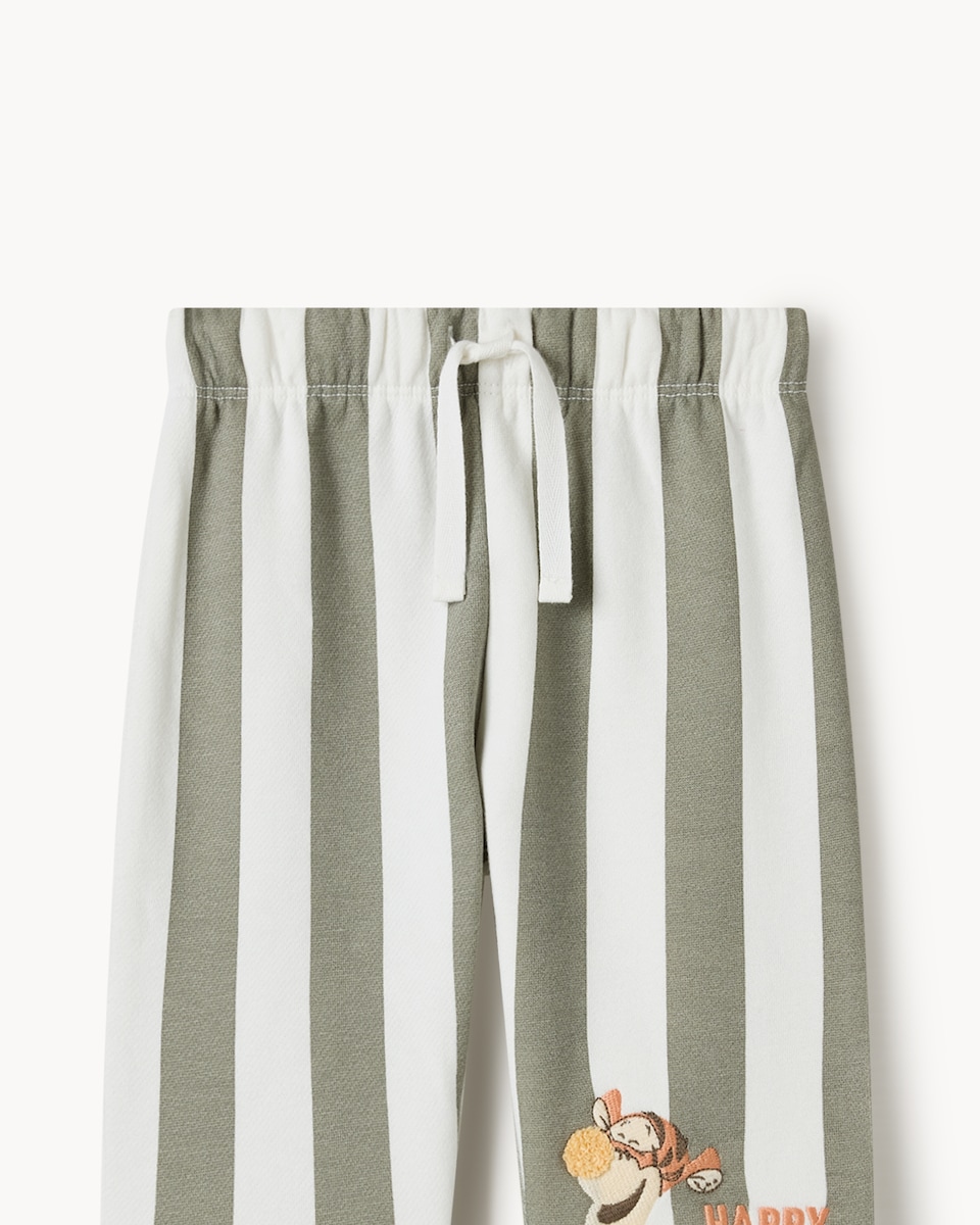 image 1 of Disney Tigger Cotton Rich Sweatshirt and Striped Joggers Set in Grey