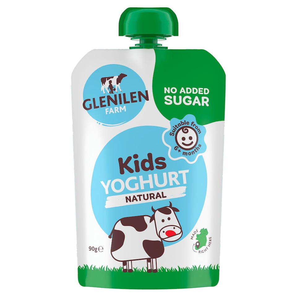 Glenilen Kids Yoghurt Pouch Natural No Added Sugar 90g  