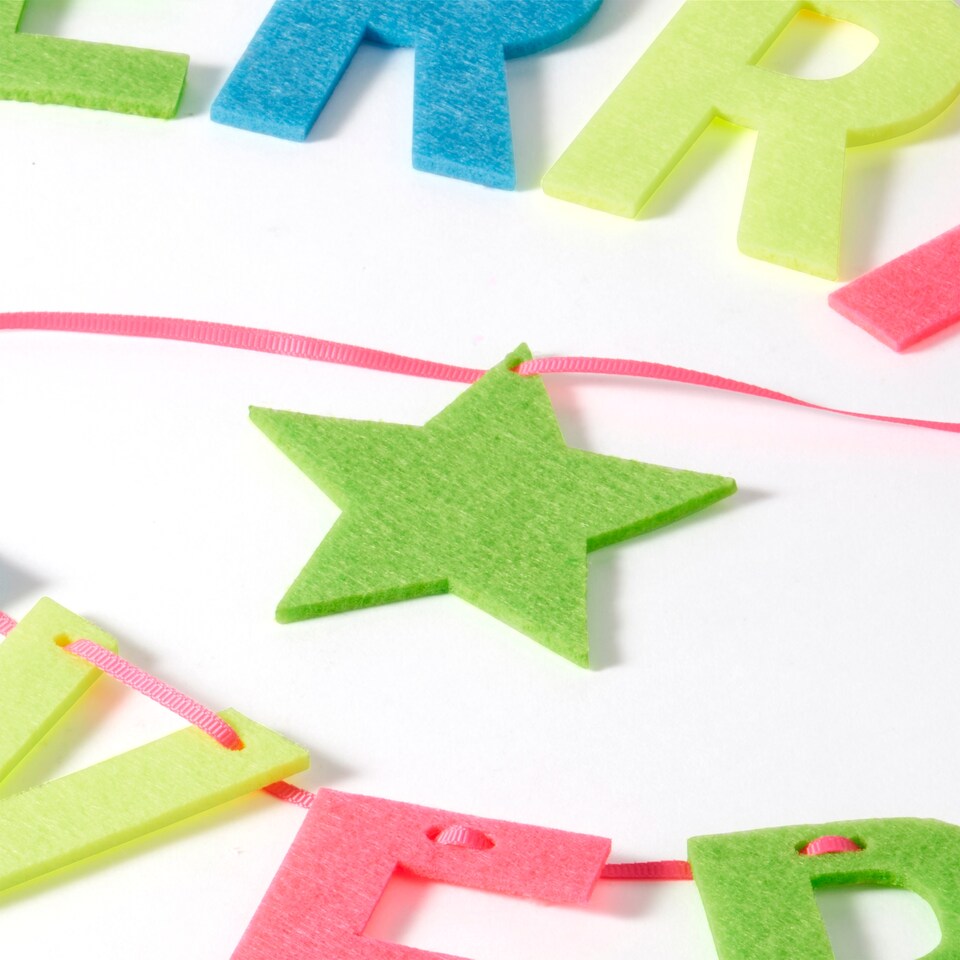 image 1 of Paperchase Neon Christmas 'Merry Everything' Garland