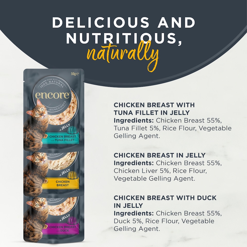 image 1 of Encore Chicken Selection In Jelly Cat Food Pouches 5X50g