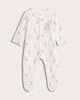 image 1 of Peter Rabbit Cotton Rich Fleece Lined Sleepsuit in White