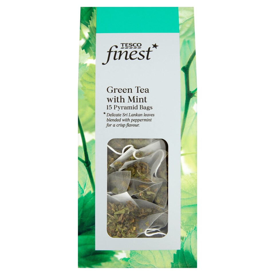 Tesco Finest Green Tea Mint 15 Tea Bags 30G Tesco Groceries