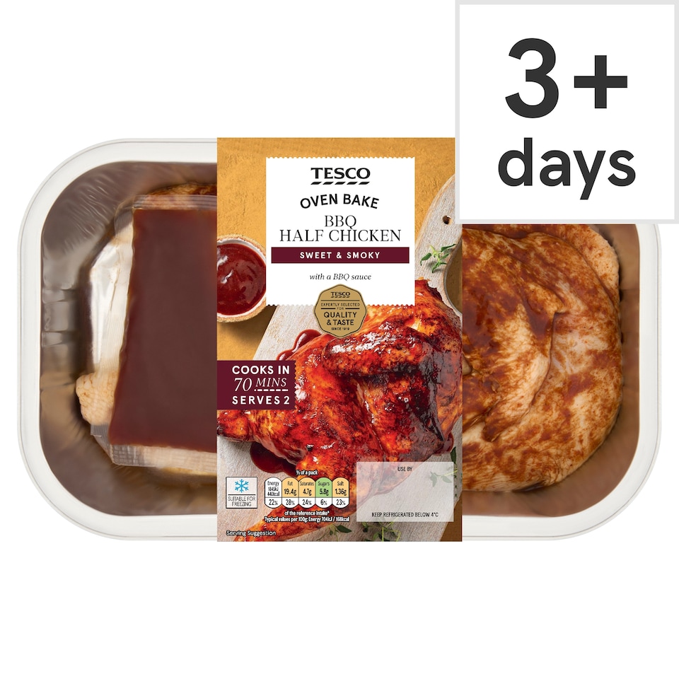 Tesco BBQ Half Chicken 843g