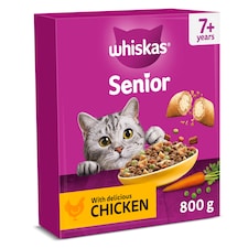 Whiskas 7+ Senior Dry Cat Food Biscuits Chicken 800g