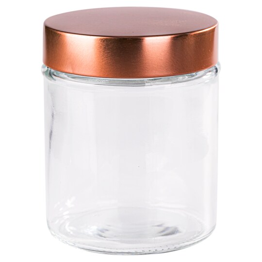 Tesco Round Storage Jar With Copper Lid 650Ml Tesco Groceries