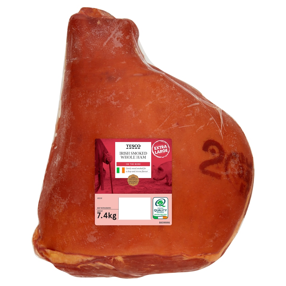 Tesco Irish Whole Smoked Ham On The Bone 7.4Kg