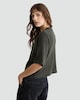image 3 of F&F Button Front Short Sleeved Top in Olive