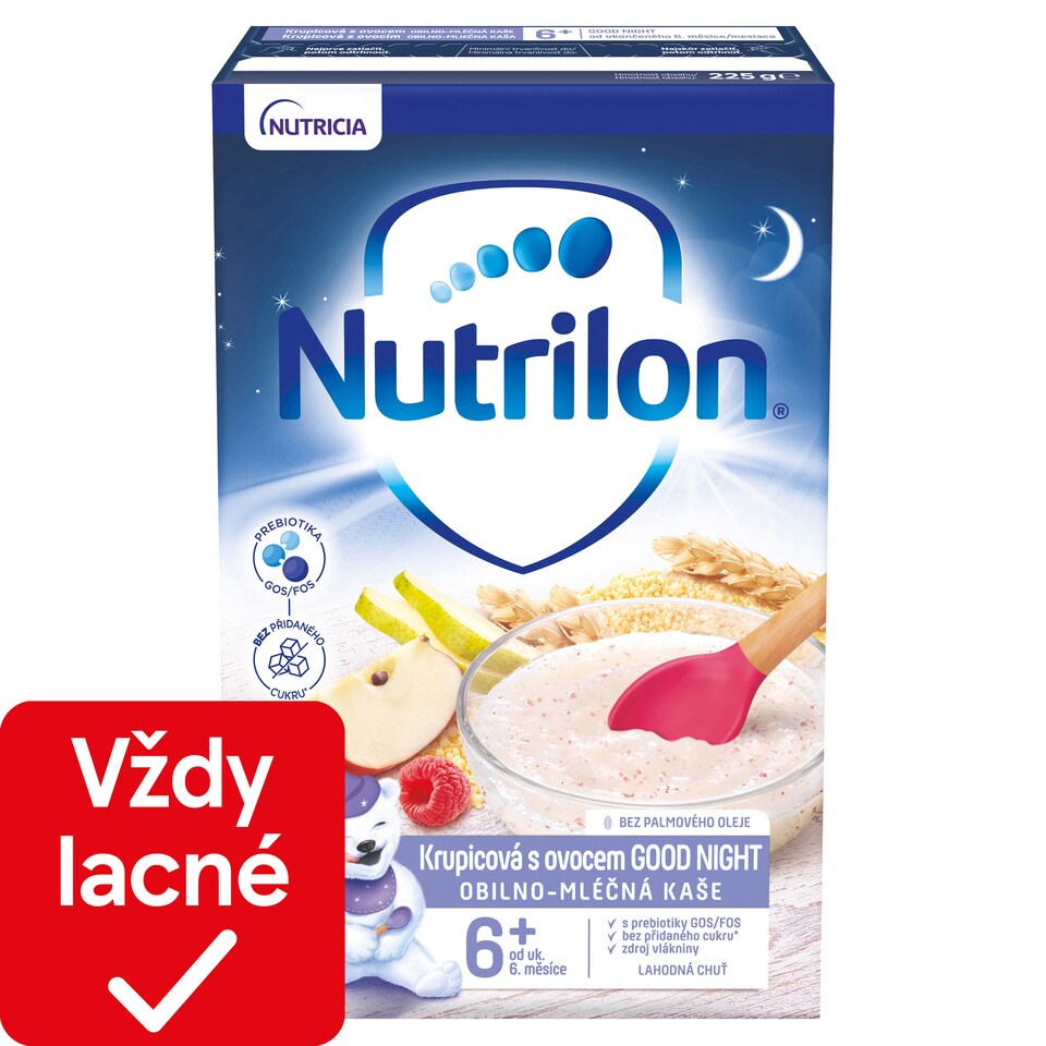 obrázok 1 z Nutrilon Pronutra Krupicová kaša s ovocím GOOD NIGHT 225 g, 6+