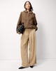 image 2 of F&F Triple Pleated Wide Leg Trousers in Med Nude