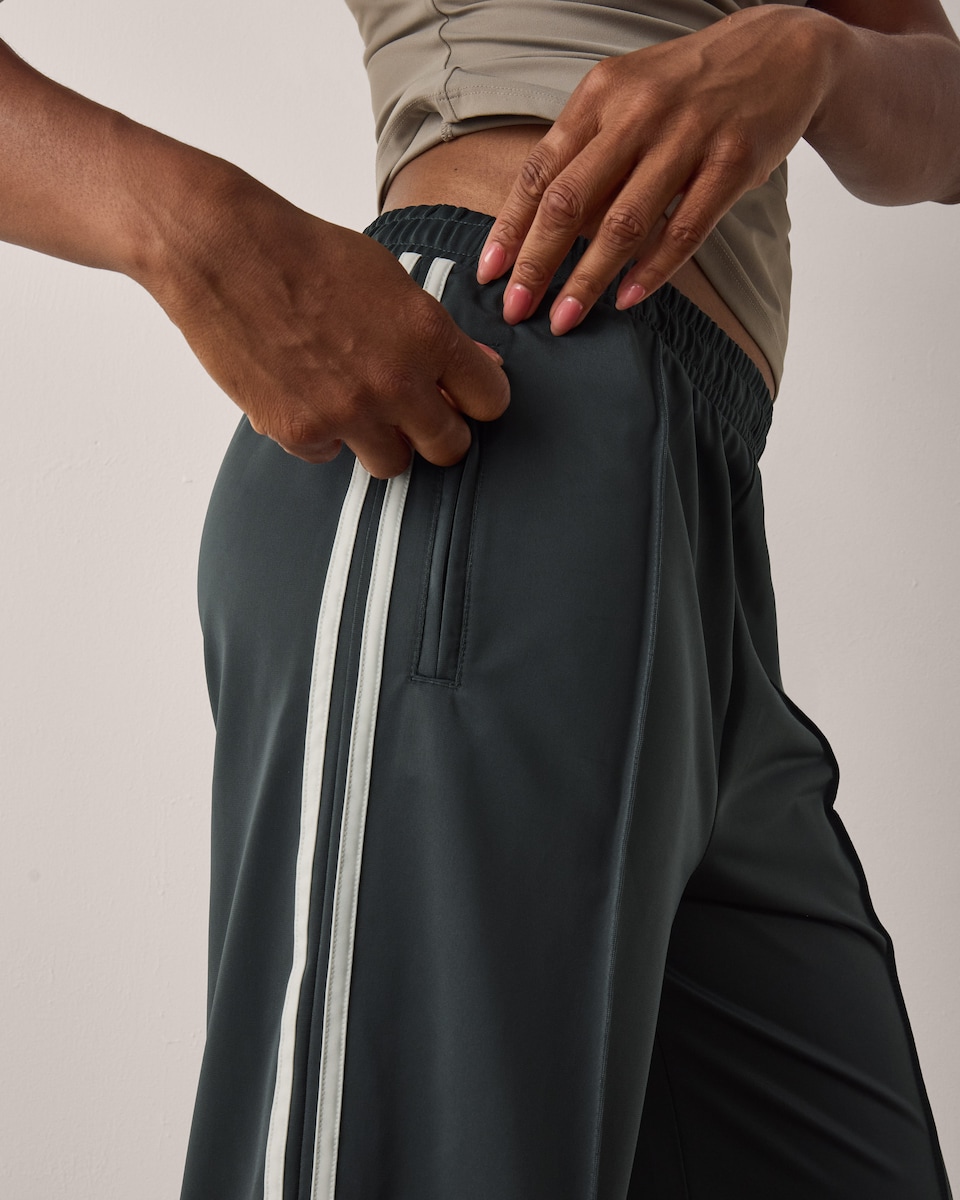 image 1 of F&F Active AFTERCLASS Side Stripe Wide Leg Joggers in Green