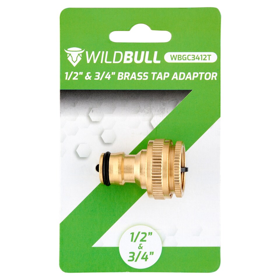 WildBull WBGC3412T 1/2" a 3/4" mosadzný adaptér na kohútik 