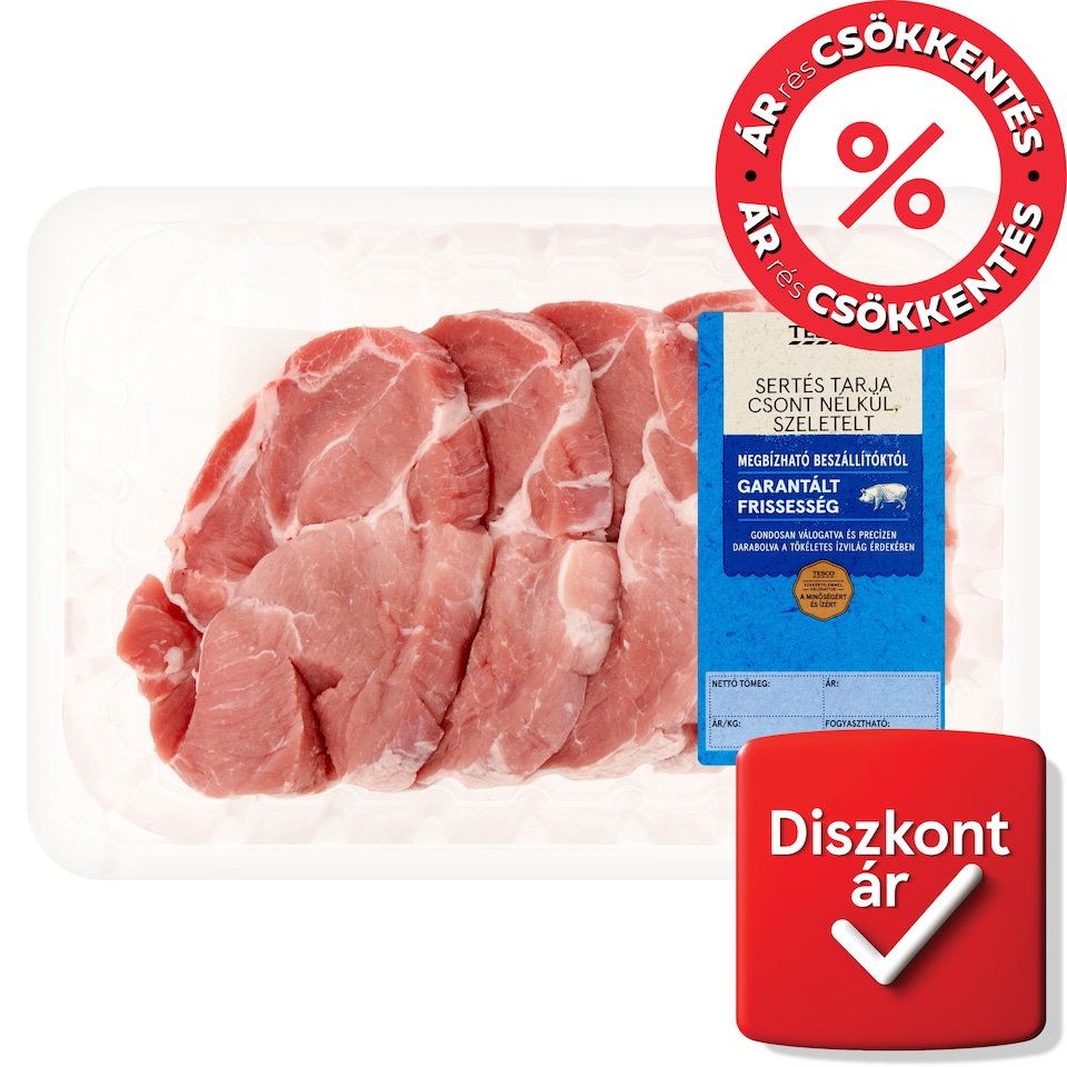 Tesco szeletelt sertés tarja csont nélkül 800 g