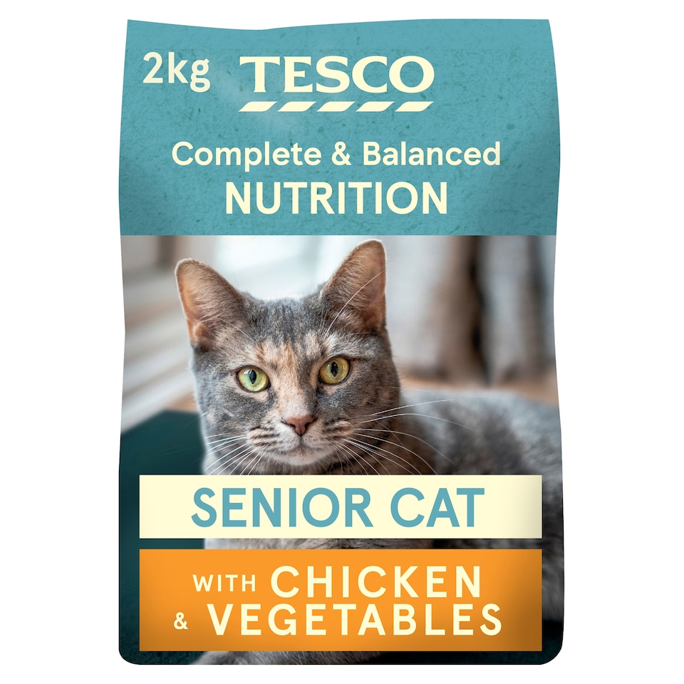 image 1 of Tesco Senior Cat Dry Food - Chicken & Vegetables 2kg