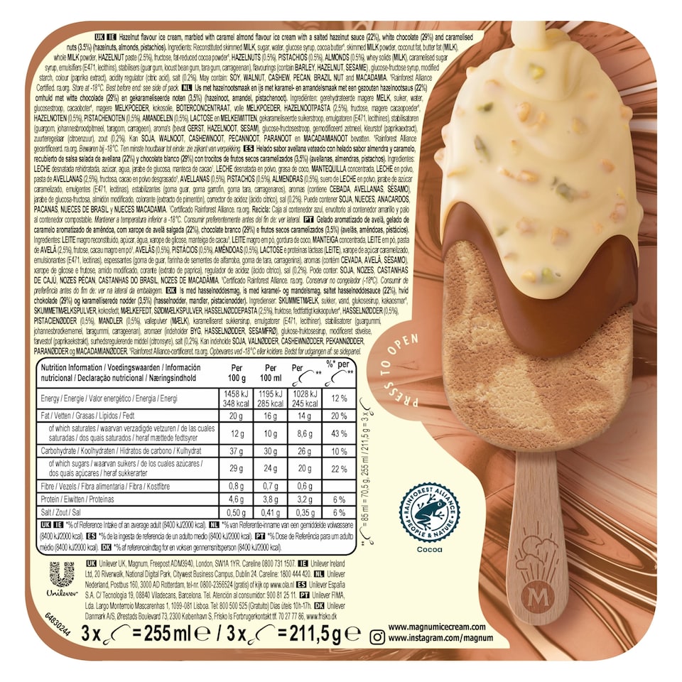 image 1 of Magnum Utopia Double Hazelnut 3 x 85ml