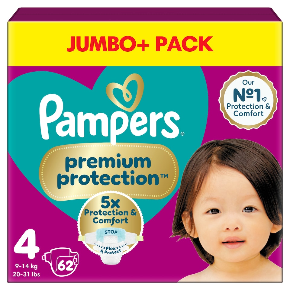 image 1 of Pampers Premium Protection Size 4 62 Nappies