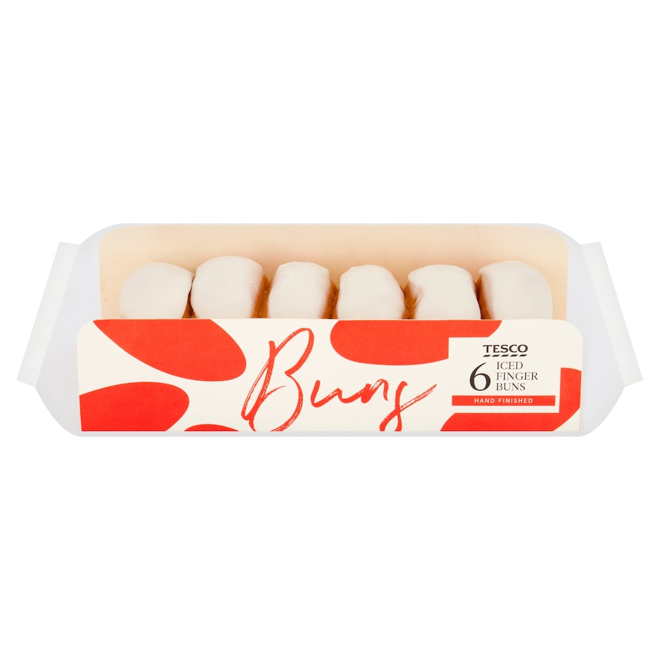 image 1 of Tesco Iced Finger Buns 6 Pack