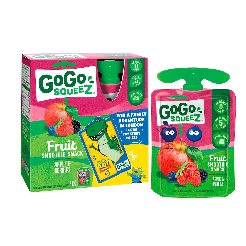 image 1 of GoGo squeeZ Fruit Smoothie Snack Apple and Berries 4x90g