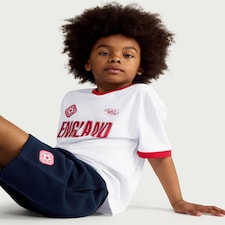 F&F Boys England Football T-Shirt and Shorts Set in White