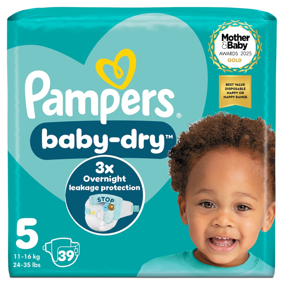 image 1 of Pampers Baby Dry Size 5 Essential Pack 39 Nappies