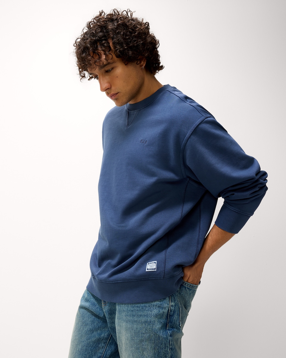 image 1 of RDA Pure Cotton Crew Neck Sweatshirt in Blue
