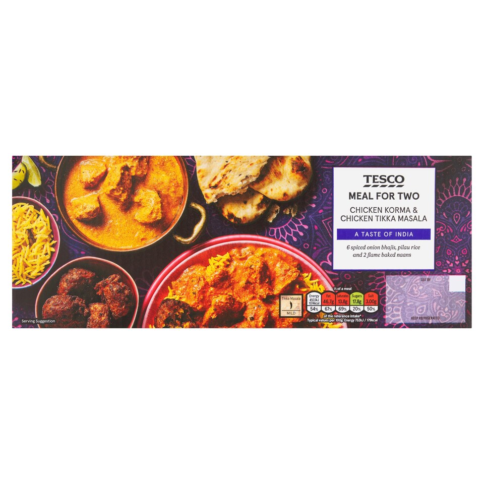 Tesco Chicken Korma & Tikka Masala Meal For Two 1.197Kg